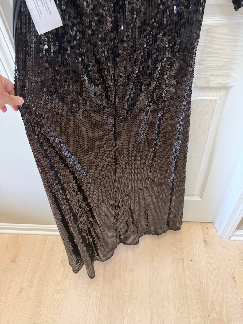 Mac Duggal Black Full-Length Sequin Long Sleeve Gown - Picture 16 of 16